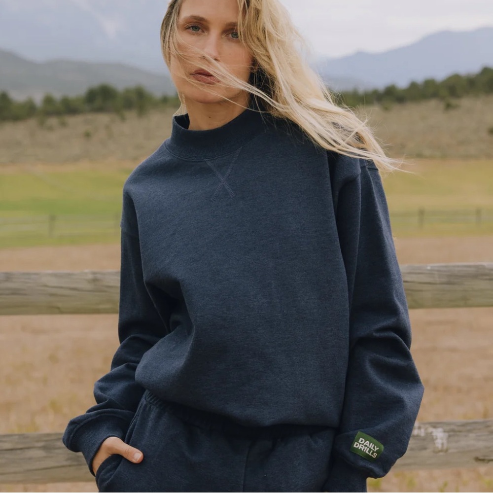 Daily Drills Vintage Crew Sweatshirt - Denim